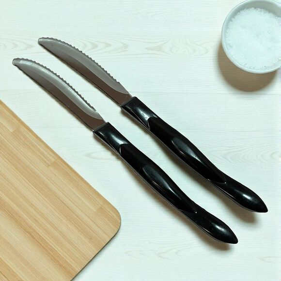 Set of 2 CUTCO 1759 Table Steak Knives Classic Brown Handle Serrated - Picture 1 of 6